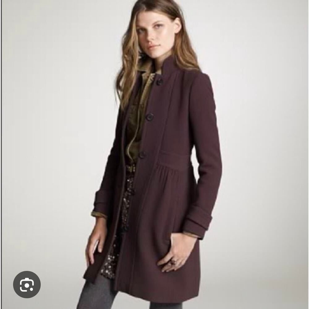 J.Crew Colletta Double Cloth Wool Lady Pea Coat Size 2 Brown Minimalist Preppy